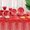452 Pcs Red Birthday Party Decoration Include Red Diamond Paper Plates Napkins Cups Tablecloth Cutlery Straws Tableware